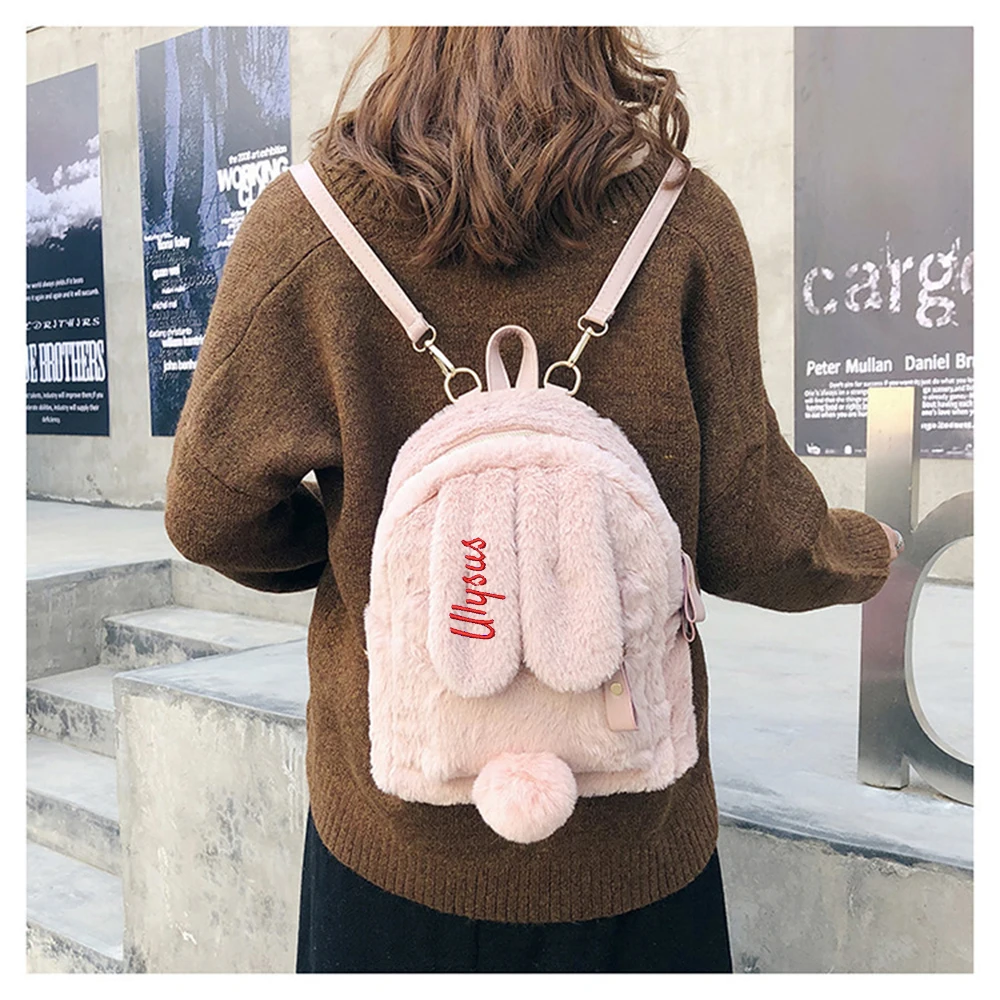 Personalized Customized Rabbit Ears Autumn and Winter New Solid Color Cartoon Backpack Embroidered Plush Cute Travel Gift Bag
Personalized Customized Rabbit Ears Autumn and Winter New Solid Color Cartoon Backpack Embroidered Plush Cute Travel Gift Bag