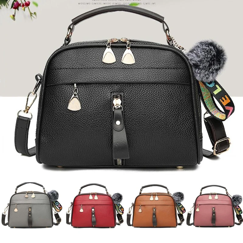 Fashion High Quality PU Leather Shoulder Bags for Women Solid Color Feminina Hair Ball Ornaments Crossbody Bag Handbags
Fashion High Quality PU Leather Shoulder Bags for Women Solid Color Feminina Hair Ball Ornaments Crossbody Bag Handbags