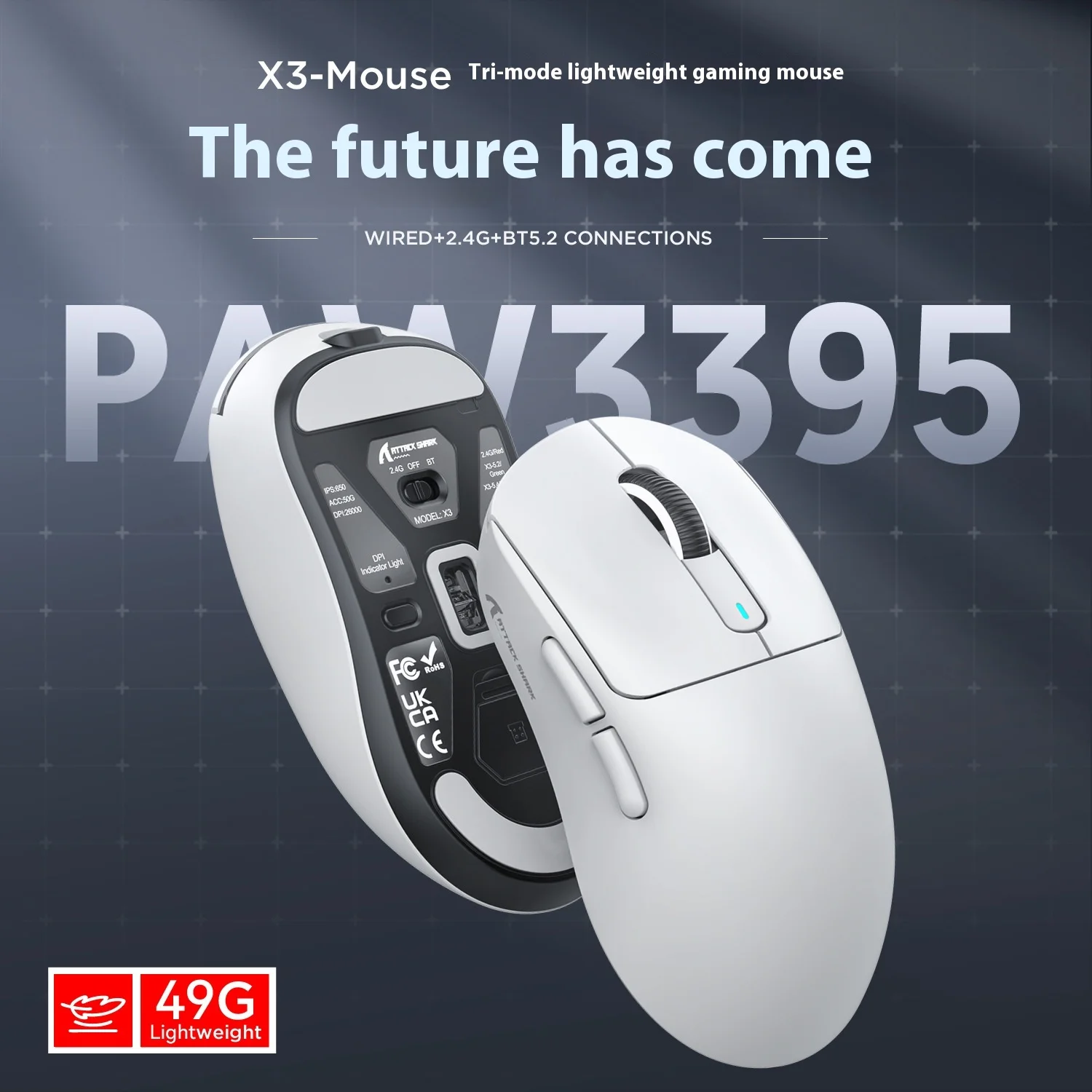 Mouse Gamer Wireless Mouse Gaming Mouse Attack Shark X3 Pro-Wpk3395 Lightweight Wireless Bluetooth Mouse Wireless Gamer Mouse
Mouse Gamer Wireless Mouse Gaming Mouse Attack Shark X3 Pro-Wpk3395 Lightweight Wireless Bluetooth Mouse Wireless Gamer Mouse