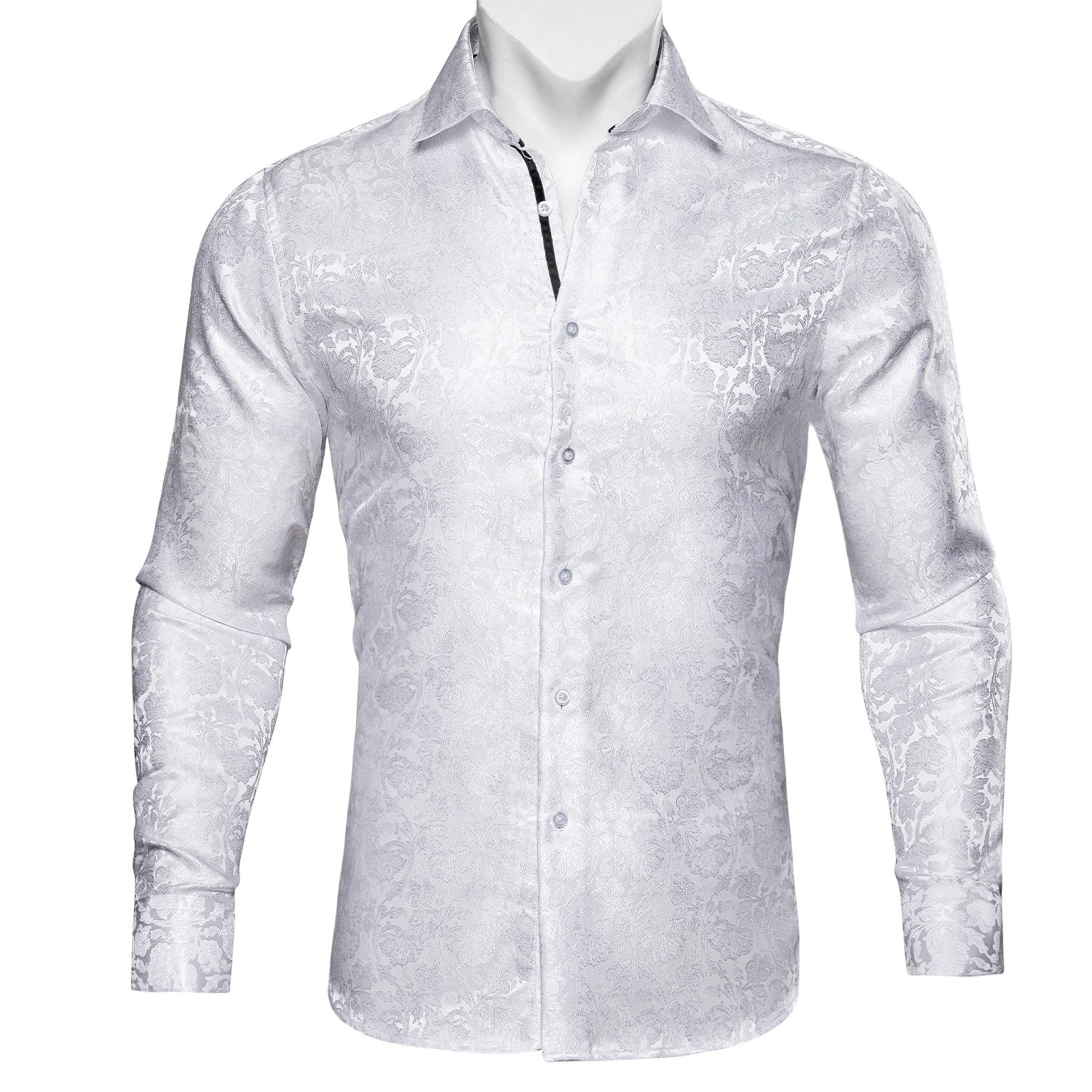 Barry.Wang Luxury White Paisley Silk Shirts Men Long Sleeve Casual Flower Shirts For Men Designer Fit Dress Shirt BY-0059 
Barry.Wang Luxury White Paisley Silk Shirts Men Long Sleeve Casual Flower Shirts For Men Designer Fit Dress Shirt BY-0059