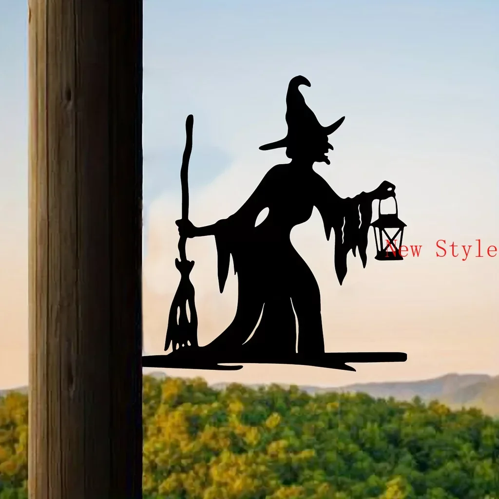 Witch Lantern on Branch Steel Silhouette Outdoor Decor Metal Wall Art Home Garden Yard Patio Outdoor Statue Stake Decor Perfect 
Witch Lantern on Branch Steel Silhouette Outdoor Decor Metal Wall Art Home Garden Yard Patio Outdoor Statue Stake Decor Perfect