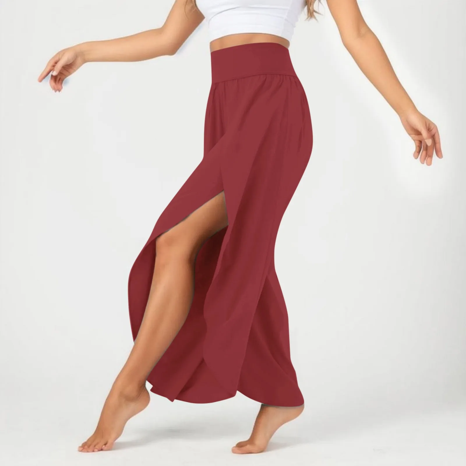 

Women Wide Leg Pants Loose Fitness Yoga Split Trousers Mandala Open Leg Pants Comfort Gypsy Hippie Aladdin Harem Pants Palazzo