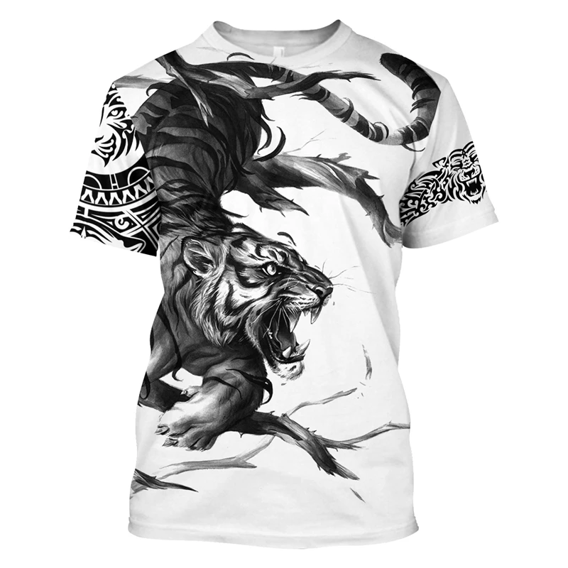 New Tiger Print T Shirt For Men 3D Printed Short Sleeve Tops Tees Trend Personality Streetwear Graphic T-shirt Quality Tshirt
New Tiger Print T Shirt For Men 3D Printed Short Sleeve Tops Tees Trend Personality Streetwear Graphic T-shirt Quality Tshirt