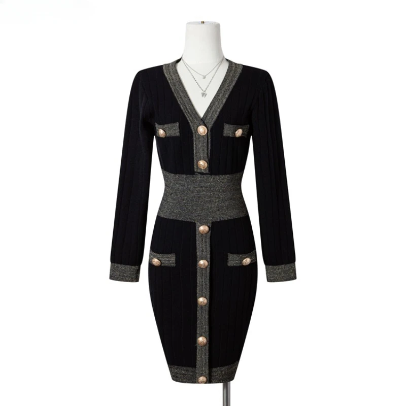 Runway Designer Dress Women Spring V-neck Long Sleeve Shiny Thread Stretchy Fabric Knitted Mini Bodycon Dresses Vestidos Mujer
Runway Designer Dress Women Spring V-neck Long Sleeve Shiny Thread Stretchy Fabric Knitted Mini Bodycon Dresses Vestidos Mujer