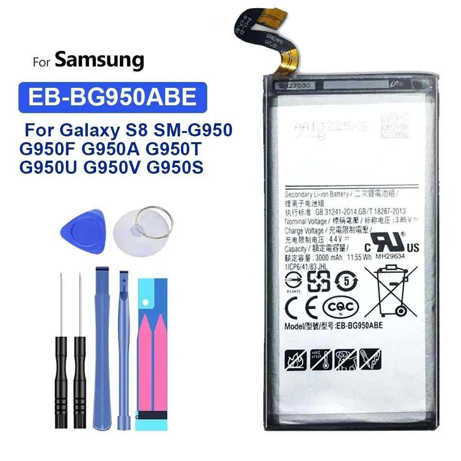 

Battery EB-BG950ABE 3000mAh for Samsung Galaxy S8 SM-G950 SM G950 G950U G950F G950A G950M Rechargeable Batteries with Free Tools