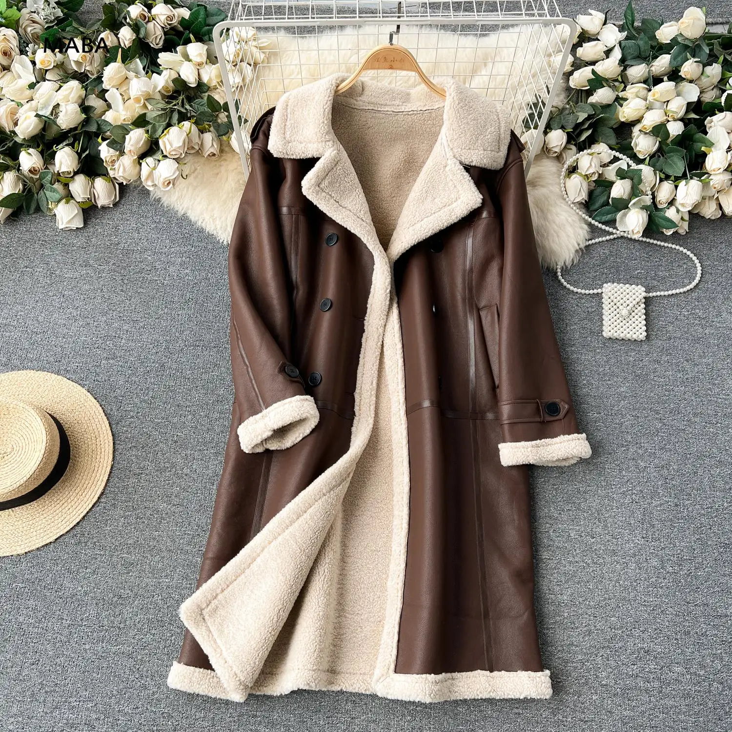 New Winter Women Faux Suede Lamb Patchwork Pu Leather Long Coat Casual Double Breasted Loose Thick Warm Lamb Wool Jacket clothes
New Winter Women Faux Suede Lamb Patchwork Pu Leather Long Coat Casual Double Breasted Loose Thick Warm Lamb Wool Jacket clothes