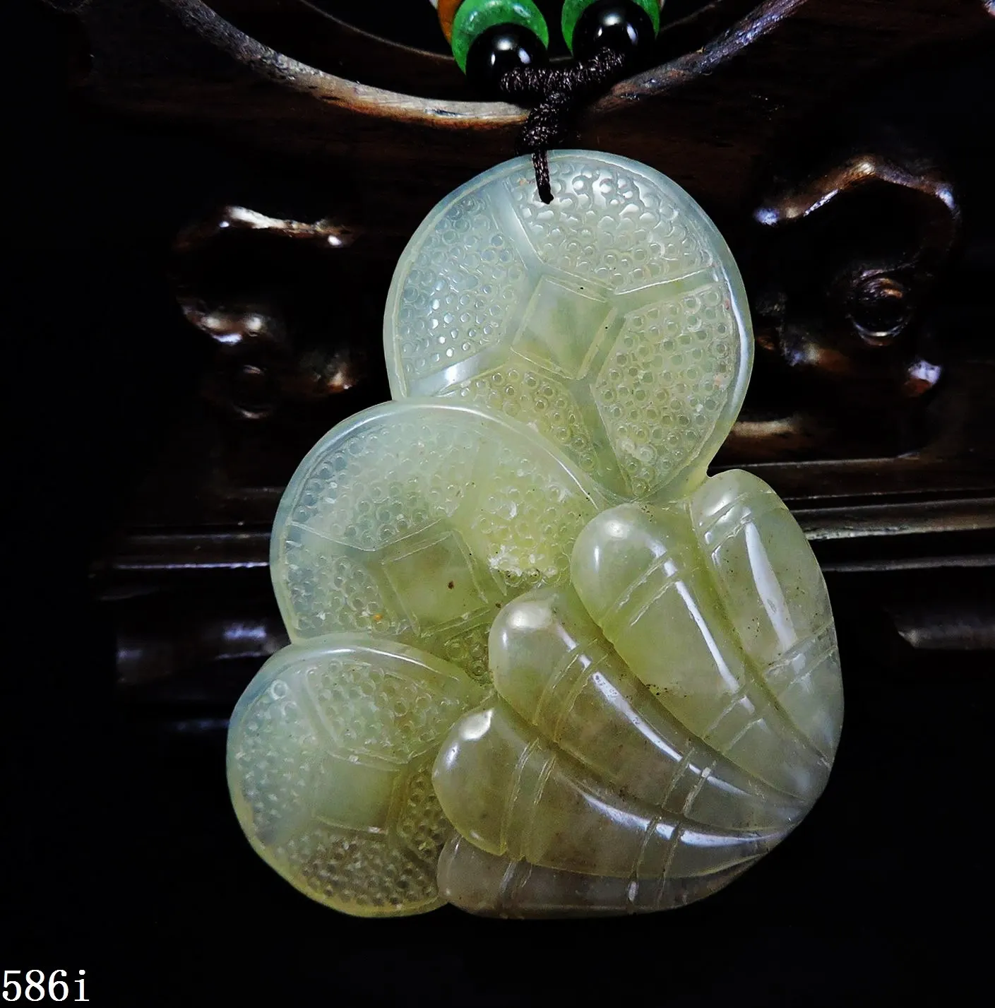 

Jade Jewelry Natural Jade Pendant Necklace Hand-Carved seashell&coin Jadeite Necklace Pendant Gift No Treatment 586i