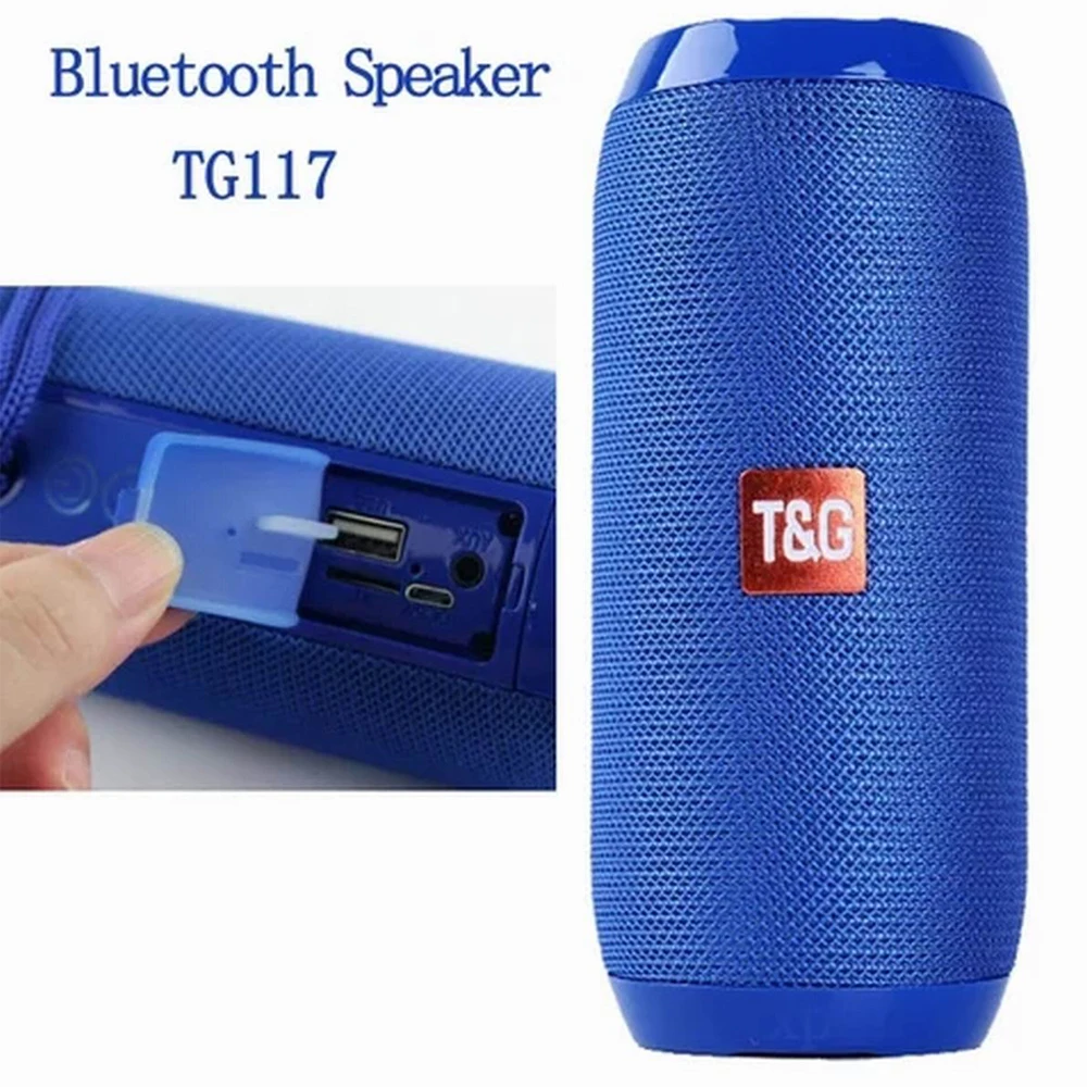 

Portable Bluetooth Speaker 20w Wireless Bass Column Waterproof Outdoor USB Speakers Support AUX TF Subwoofer Loudspeaker TG117