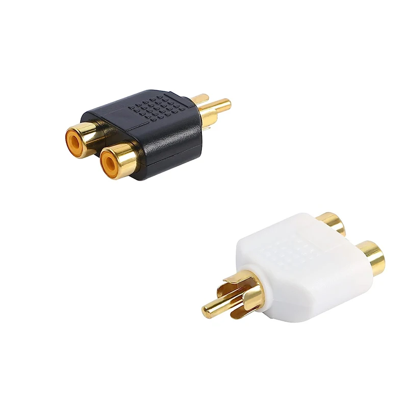 

Audio Adapter Gold Plated RCA 1 Male To 2 Female Y Splitter Connector for Subwoofer Car Radio Amplifier DVD Player TV Speaker
