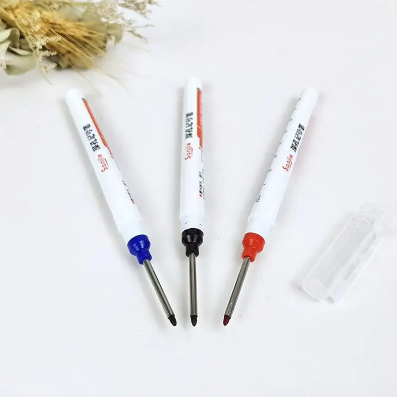 

Deep Hole Marker Pens Industrial Permanent Markers With Clip Carpentry Accessories For Electric Drilling Glass Installation
