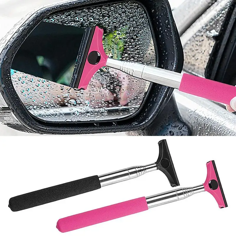 

Car Window Squeegee Multifunctional Scratch-resistant Glass Cleaner Small Mirror Squeegee With Retractable Handle For Car Window