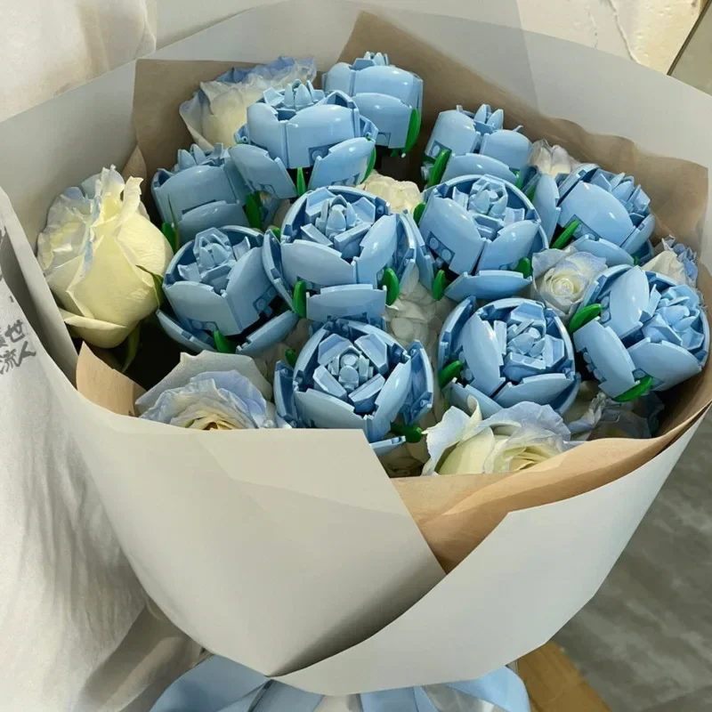 Blue Rose Fake Flower Lego DIY Imitation Flower Decoration Ornaments To Send His Girlfriend Birthday Gift Valentine's Day
Blue Rose Fake Flower Lego DIY Imitation Flower Decoration Ornaments To Send His Girlfriend Birthday Gift Valentine's Day