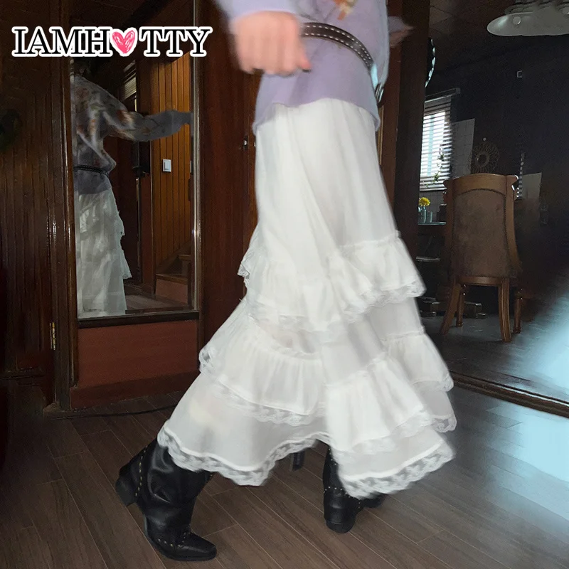 IAMHOTTY Sweet Tiered Ruffle Long Skirt White Fairycore Aesthetic High Waist Lace Stitching Skirts Y2K Bottoms Cute Outfit Korea
IAMHOTTY Sweet Tiered Ruffle Long Skirt White Fairycore Aesthetic High Waist Lace Stitching Skirts Y2K Bottoms Cute Outfit Korea