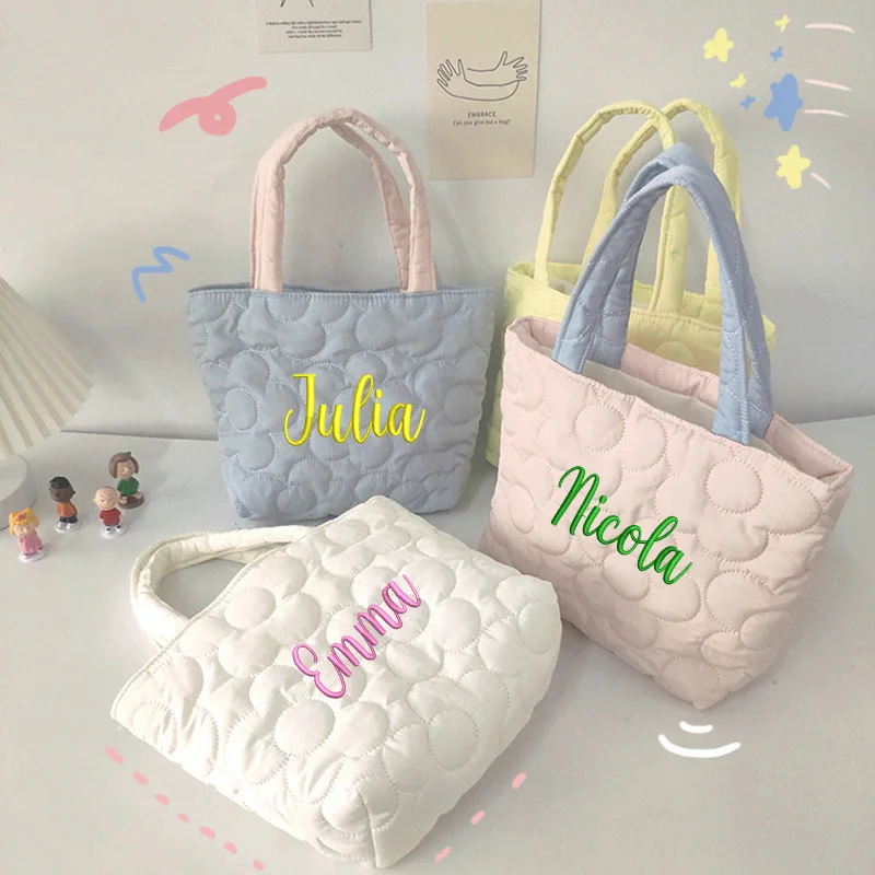 New Custom Candy Color Portable Cosmetic Bag Personalized Embroidered Name Soft Girls Handbag Lunch Mommy bag
New Custom Candy Color Portable Cosmetic Bag Personalized Embroidered Name Soft Girls Handbag Lunch Mommy bag
