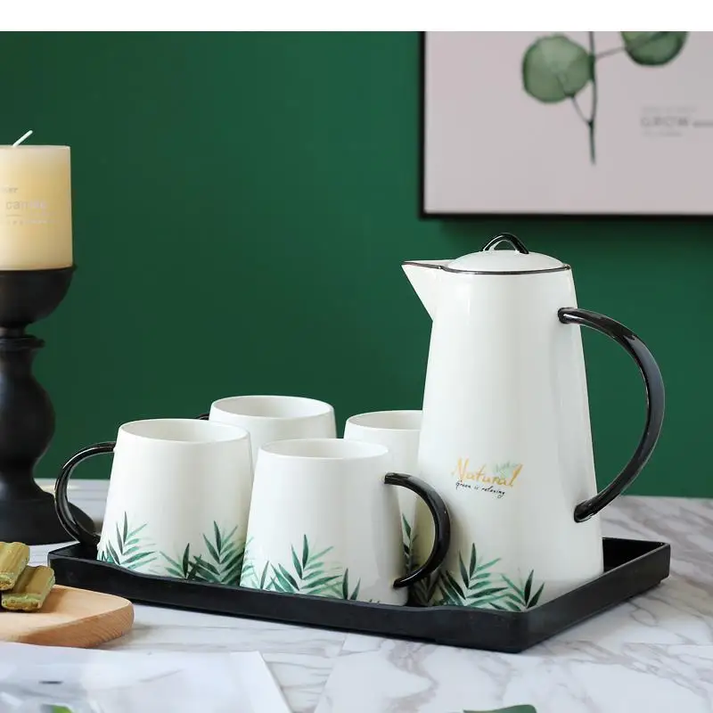 Green Plants Ceramics Water Cup Tea Suit Five Piece Set Wooden Cup Holder Plastic Square Tray Tea Cup Set Marbling Cup Kettle
Green Plants Ceramics Water Cup Tea Suit Five Piece Set Wooden Cup Holder Plastic Square Tray Tea Cup Set Marbling Cup Kettle