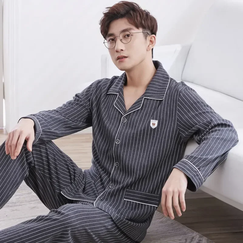 Casual Men Wear Homewear Striped Sets Sleeve Male Summer 2021 Pyjama Pants Cotton Lounge for Clothes Short Long Pajama Sleepwear
Casual Men Wear Homewear Striped Sets Sleeve Male Summer 2021 Pyjama Pants Cotton Lounge for Clothes Short Long Pajama Sleepwear