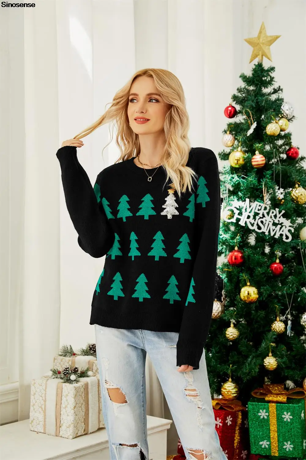 Women's Christmas Sweater Funny Christmas Tree Knitted Holiday Party Sweaters Pullover New Year Eve Xmas Knit Jumpers Tops
Women's Christmas Sweater Funny Christmas Tree Knitted Holiday Party Sweaters Pullover New Year Eve Xmas Knit Jumpers Tops