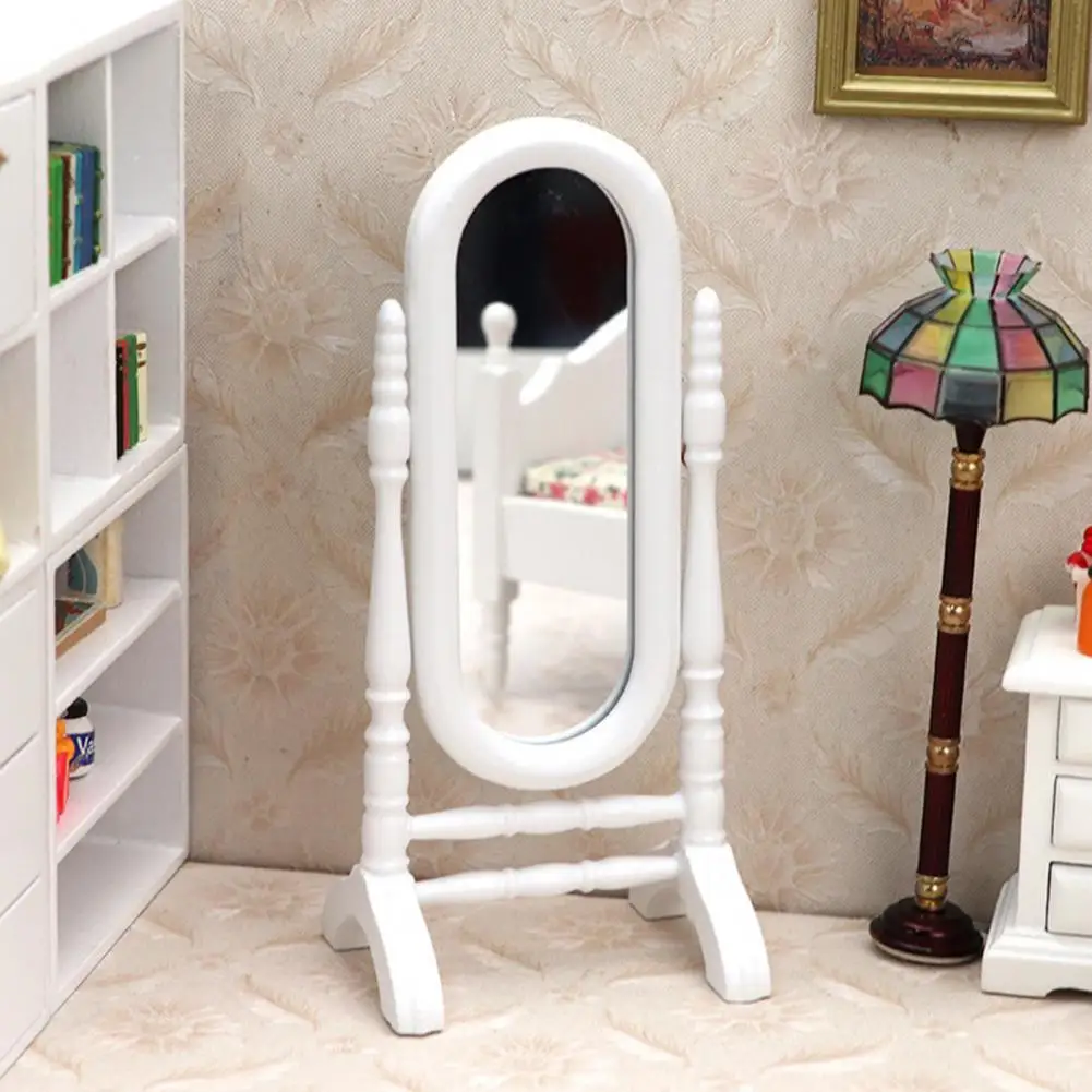 Mini Doll House Miniature Mirror Lovely Solid Color Miniature Wooden Floor Mirror for 1:12 Dollhouse Accessories
Mini Doll House Miniature Mirror Lovely Solid Color Miniature Wooden Floor Mirror for 1:12 Dollhouse Accessories