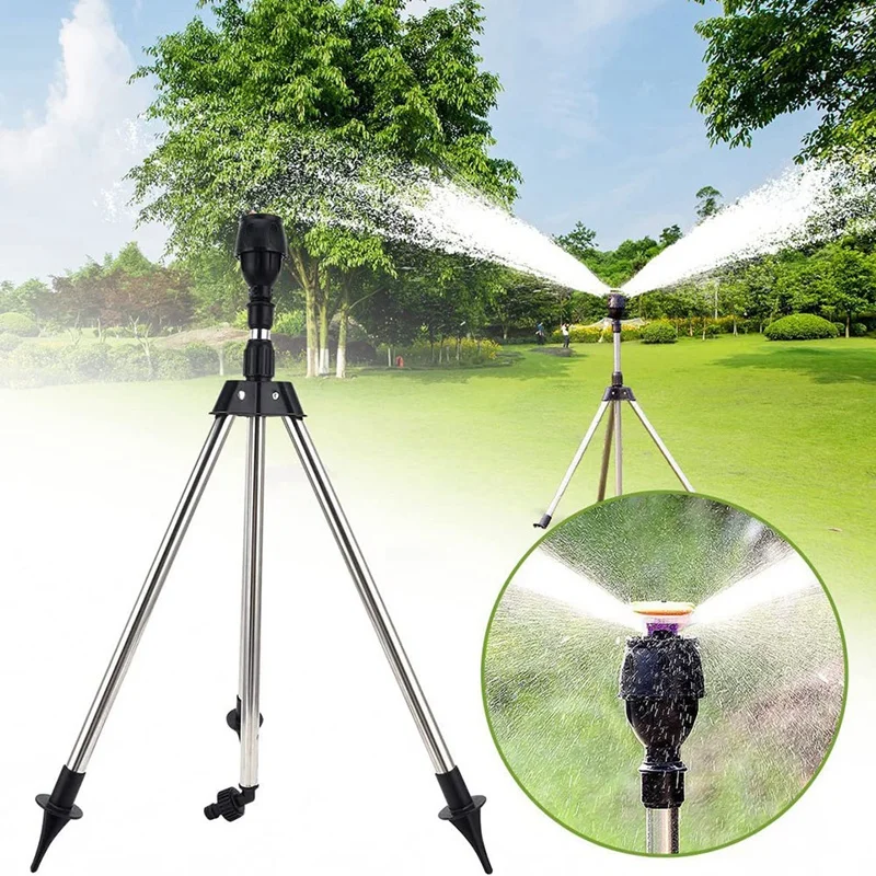 Stainless Steel Tripod Irrigation Stand Sprinkler Nozzle 360-Degree Water Jet Garden Lawn 
Stainless Steel Tripod Irrigation Stand Sprinkler Nozzle 360-Degree Water Jet Garden Lawn
