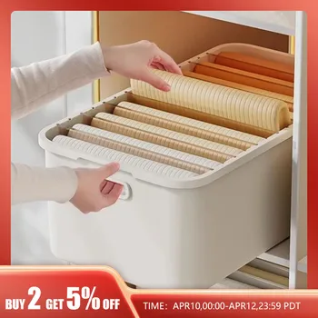 Joybos 옷장 분할 보관함, 바지 셔츠 정리함 플라스틱 보관 서랍, 간단한 단색 조절 파티션, 가정용 상품 이미지