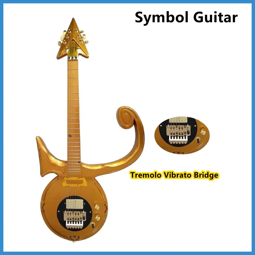 

Gold Prince Symbol Guitar Gold Hardware Abstract Symbol Rain Guitar factory outlet Chinese guitars