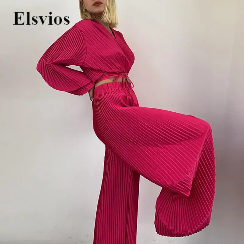 Sexy Waist Tie-up Crop Top 2 Piece Set Women Solid Fashion Long Sleeve Shirt + High Waist Pants Outfits Office Lady Pleated Suit
Sexy Waist Tie-up Crop Top 2 Piece Set Women Solid Fashion Long Sleeve Shirt + High Waist Pants Outfits Office Lady Pleated Suit