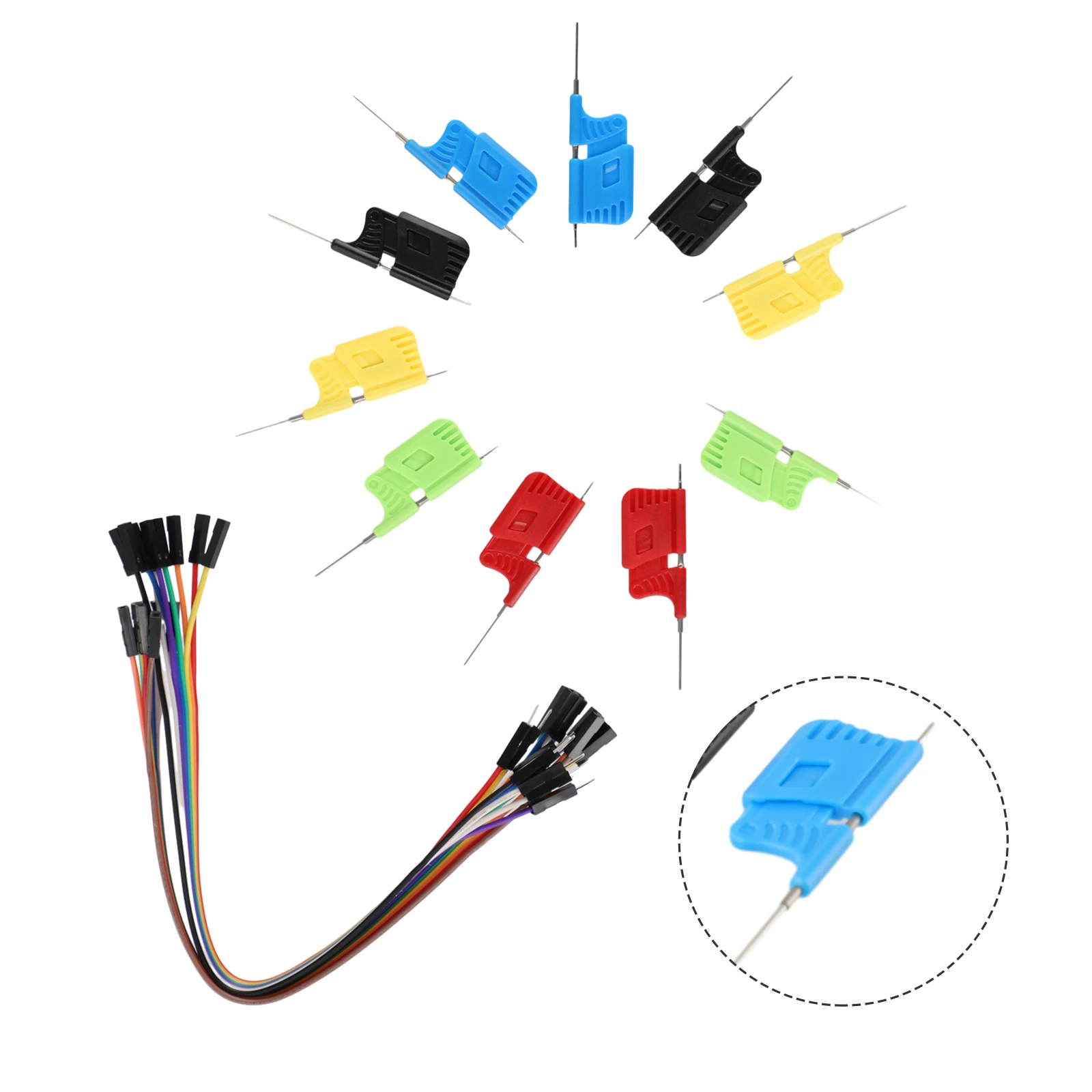 Electrical Testing Test Clip Set 10pcs SDK08 SMD IC Test Hook Clip Adjustable Angle Clamping for Small Chip Pins
Electrical Testing Test Clip Set 10pcs SDK08 SMD IC Test Hook Clip Adjustable Angle Clamping for Small Chip Pins