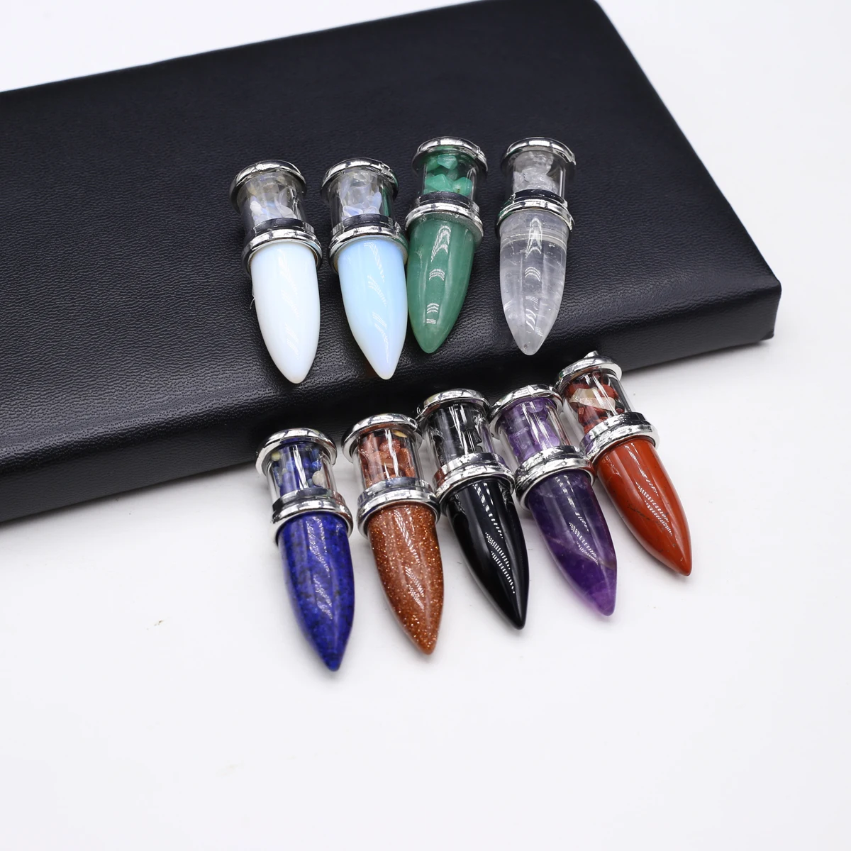 10PCS Wholesale Natural Amethyst Lapis Lazuli Bullet Shaped Pendant Reiki Healing Jewelry DIY Necklace Earrings Accessories
10PCS Wholesale Natural Amethyst Lapis Lazuli Bullet Shaped Pendant Reiki Healing Jewelry DIY Necklace Earrings Accessories