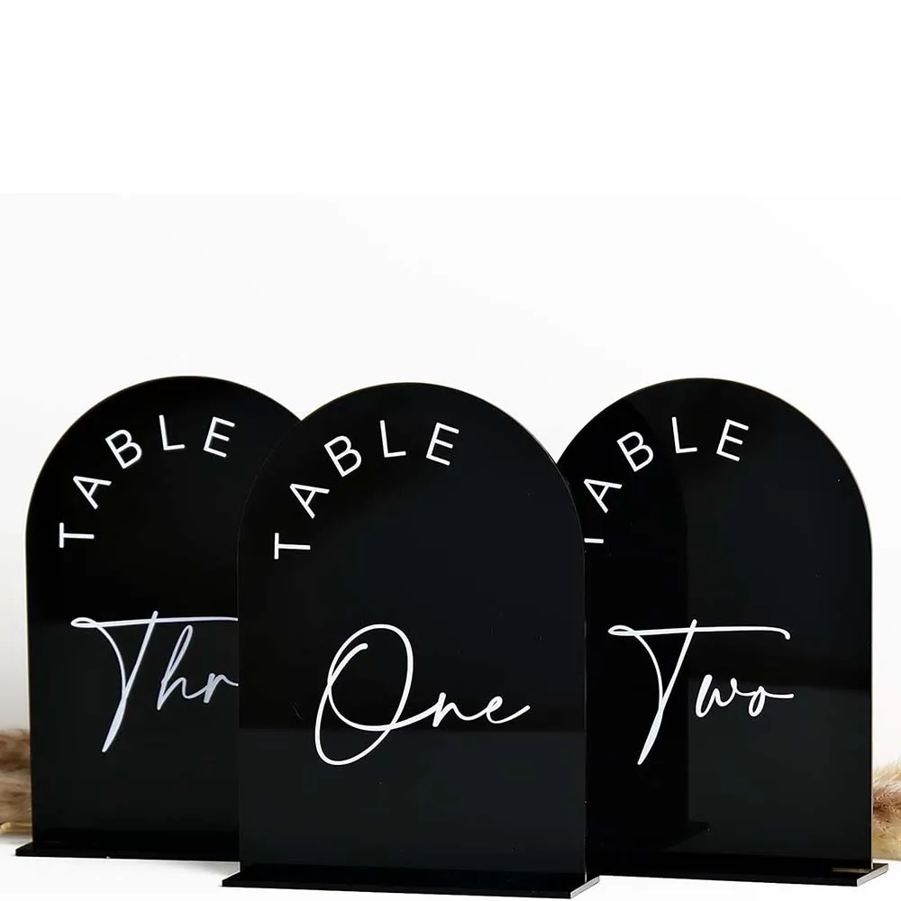 5x7 Inch Black Acrylic Arch Wedding Table Numbers with Stands 1-10, for Wedding Reception Table Centerpiece Decoration
5x7 Inch Black Acrylic Arch Wedding Table Numbers with Stands 1-10, for Wedding Reception Table Centerpiece Decoration