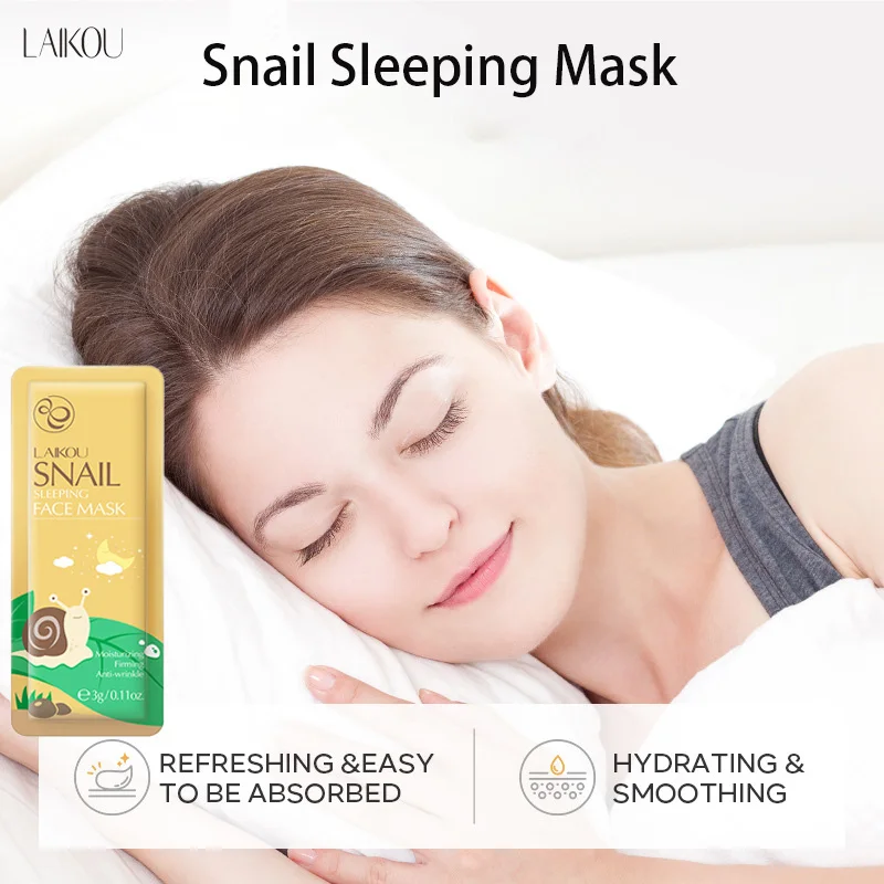 LAIKOU Snail Moisturise Sleeping Face Mask Anti Wrinkle Night Facial Packs Dark Circle Moisturize Anti-Aging Mask for Facecare
LAIKOU Snail Moisturise Sleeping Face Mask Anti Wrinkle Night Facial Packs Dark Circle Moisturize Anti-Aging Mask for Facecare