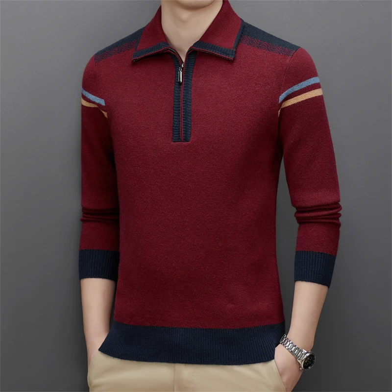 Men's Clothing New Thickened Men Winter Half Turtleneck Zip-up Sweater Men's Pullover Color Contrast Slim Casual Wool Knit Base
Men's Clothing New Thickened Men Winter Half Turtleneck Zip-up Sweater Men's Pullover Color Contrast Slim Casual Wool Knit Base