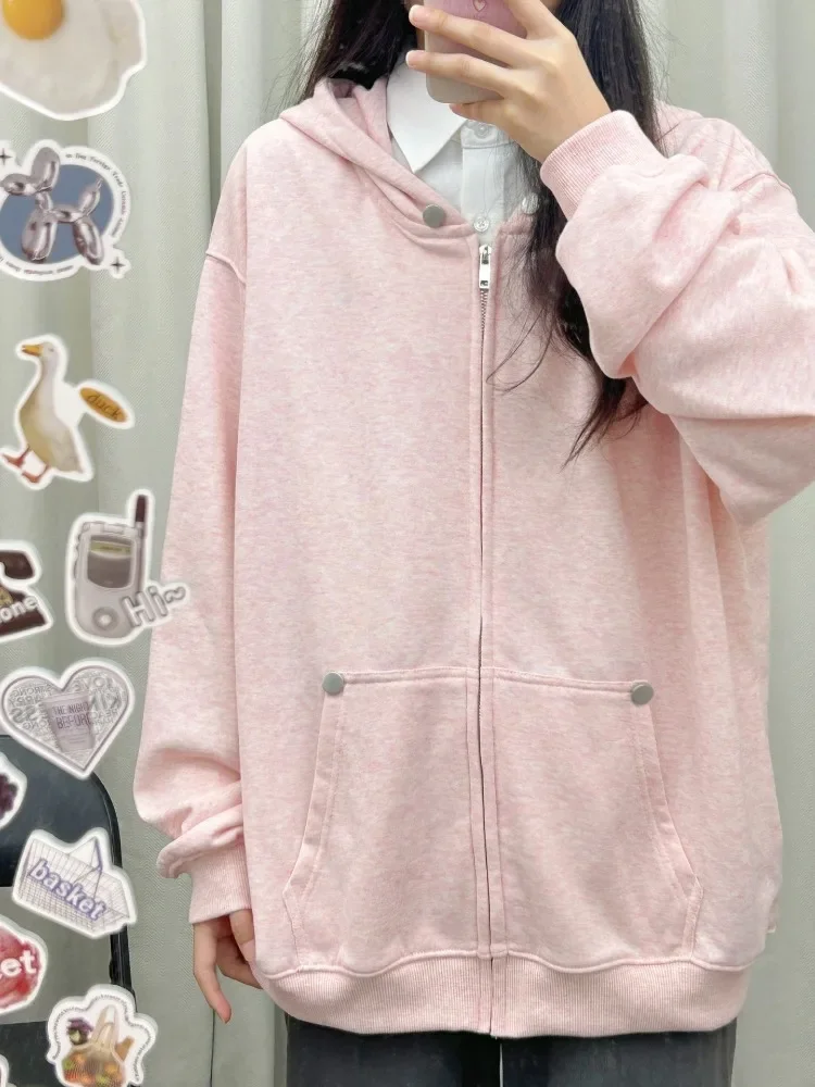 Pink Hoodies Women Autumn 2023 Loose Hooded Sweatshirts Zip Up Hoodie Kawaii Clothes
Pink Hoodies Women Autumn 2023 Loose Hooded Sweatshirts Zip Up Hoodie Kawaii Clothes