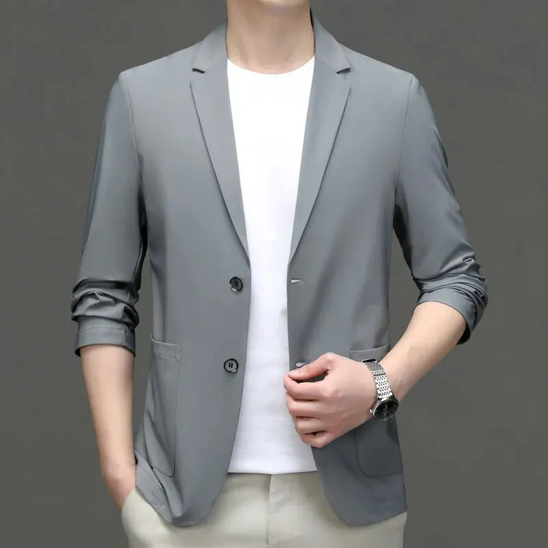 

5520-cotton water washing and leisure western clothes 146 men's top single -piece thin slim small suit