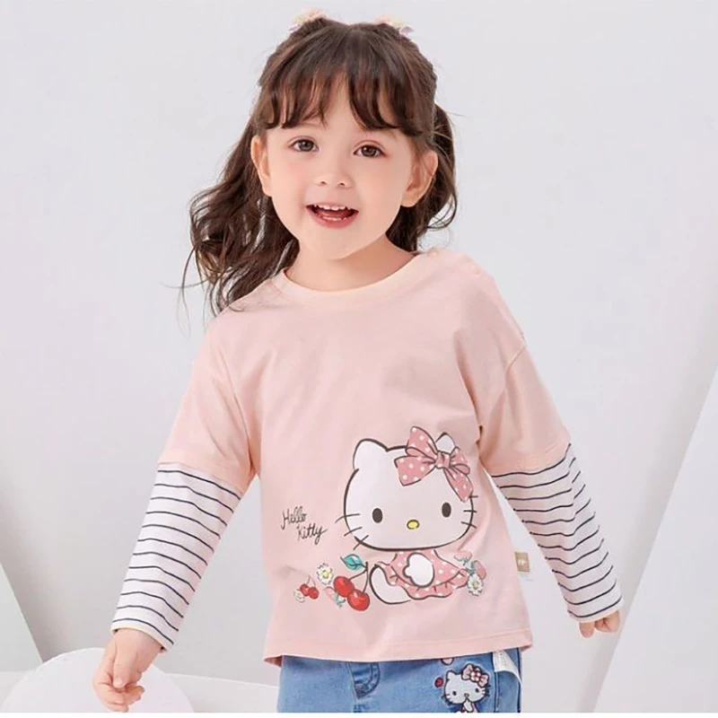 Hello Kitty Sanrio Kawaii Anime Spring Autumn Children Long-Sleeved Topcute Cartoon Leisure Base Shirt T-Shirt Gifts for Girls
Hello Kitty Sanrio Kawaii Anime Spring Autumn Children Long-Sleeved Topcute Cartoon Leisure Base Shirt T-Shirt Gifts for Girls
