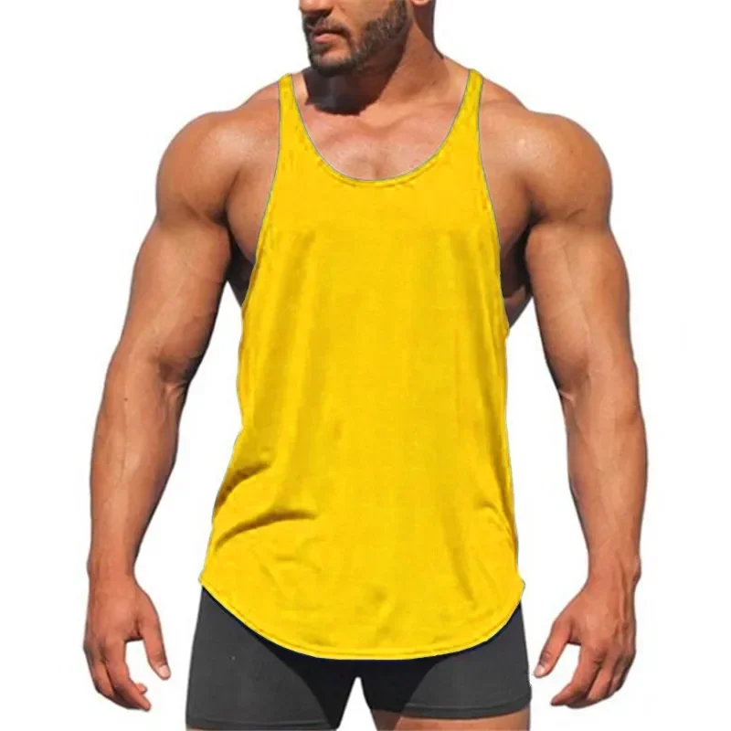 

New Training Shirt Fitness For Cotton 2023 Gym Jogger Vest Sleeveless Men Top Singlet Tank Bodybuilding Wholesale Style