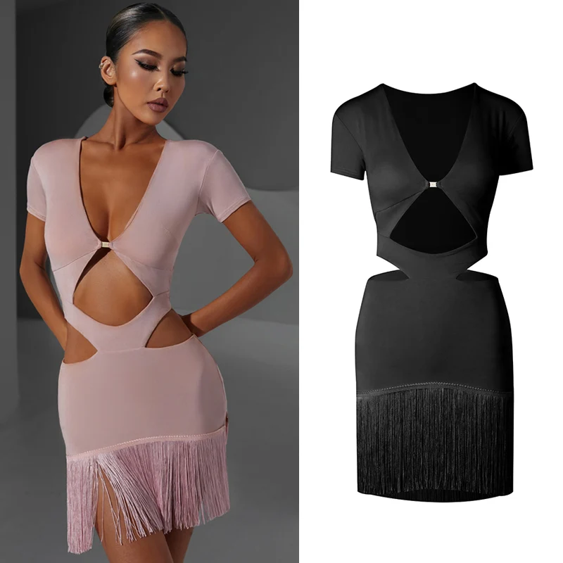 Sexy Hollow Out Latin Dance Dress Women Short Sleeves Fringe Dress Adult Practice Wear Rumba Samba Performance Costume DNV17797
Sexy Hollow Out Latin Dance Dress Women Short Sleeves Fringe Dress Adult Practice Wear Rumba Samba Performance Costume DNV17797