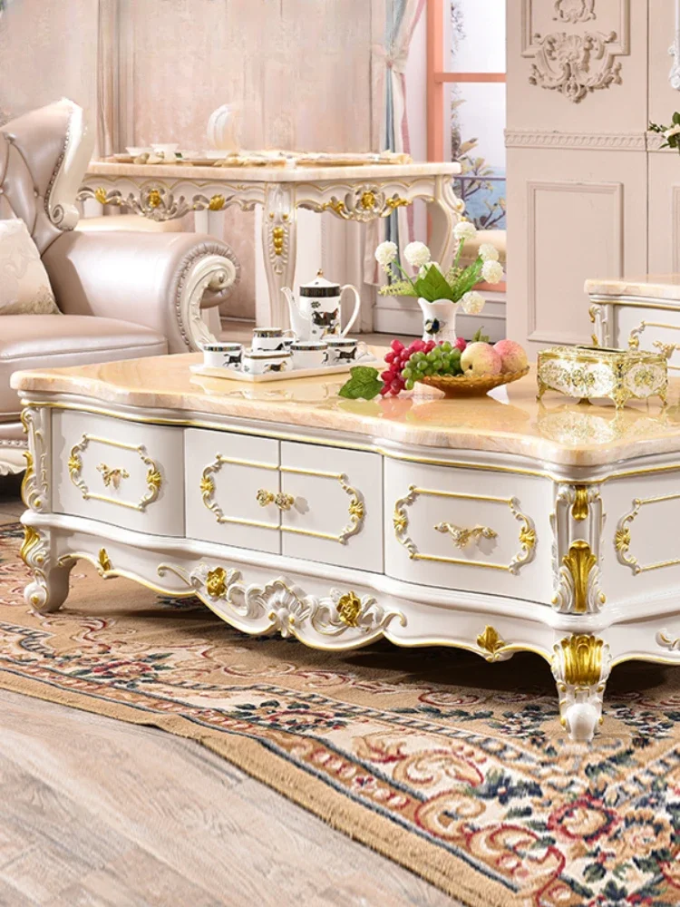 European-style marble coffee table TV cabinet All solid wood carved coffee table living room TV cabinet combination painted
European-style marble coffee table TV cabinet All solid wood carved coffee table living room TV cabinet combination painted