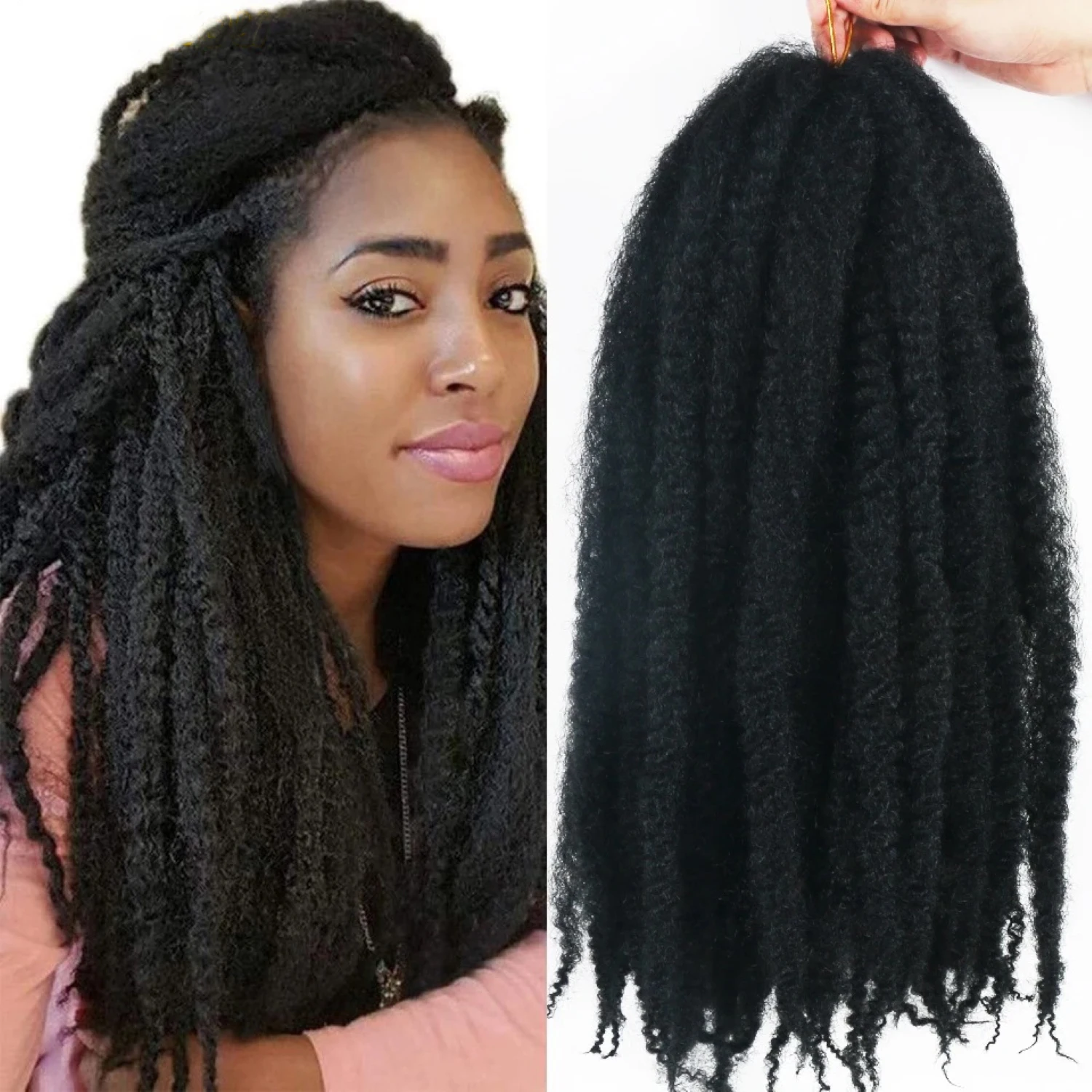 

18 Inch Ombre Marley Braids Crochet Hair Crochet Braid Twist Box Afro Synthetic Jumbo Braiding Hair Extensions For Black Women