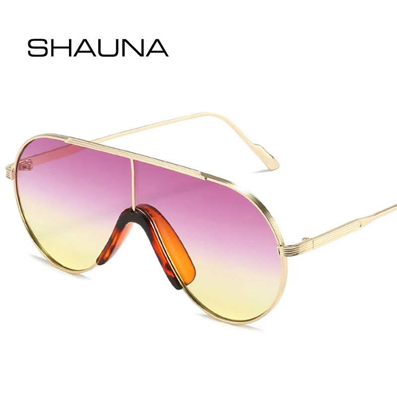 SHAUNA Fashion Pilot Sunglasses Women Retro Oversized One Piece Gradient Lens Eyewear Shades UV400 Men Blue Pink Sun Glasses 
SHAUNA Fashion Pilot Sunglasses Women Retro Oversized One Piece Gradient Lens Eyewear Shades UV400 Men Blue Pink Sun Glasses