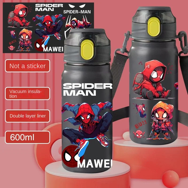 

Marvel Spider-Man animation peripheral cartoon personality children's thermos cup creative cool frosted large-capacity water cup