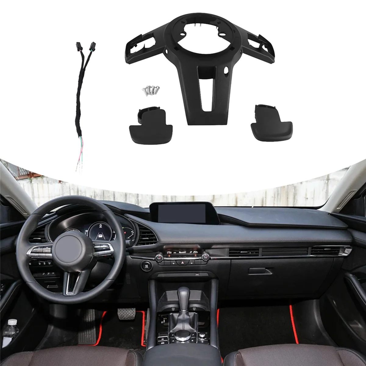 

Car Steering Wheel Paddle Shift Multifunctional with Cable Wiring for 3 Axela 2020
