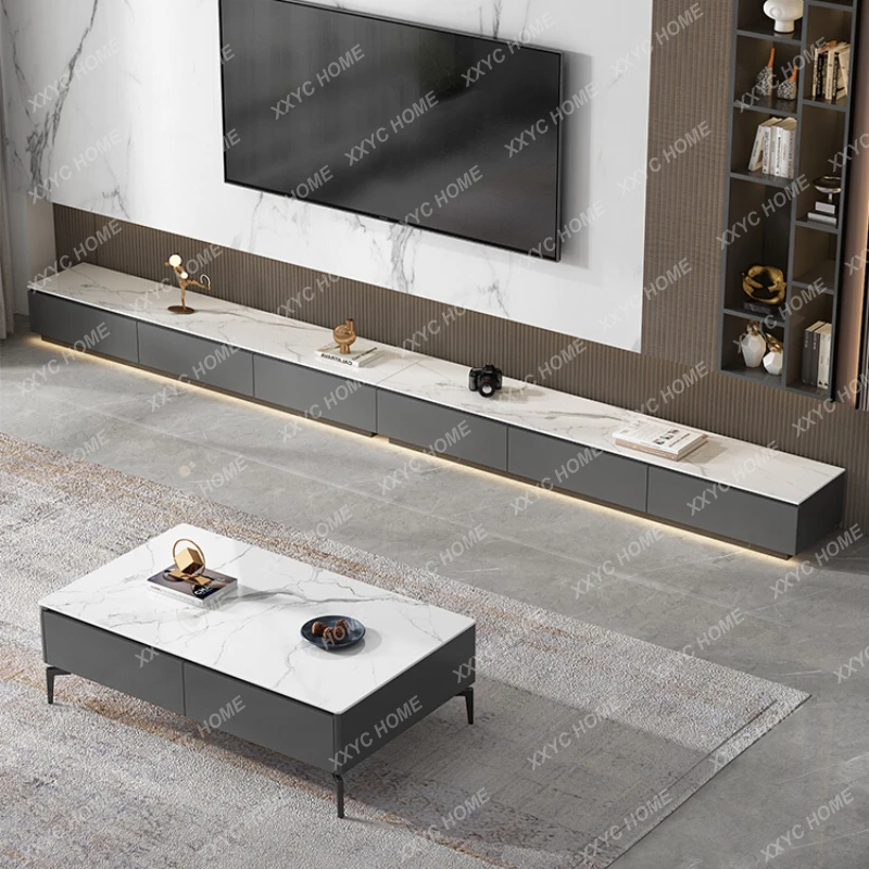 Stone Plate TV Cabinet Simple and Modern Coffee Table Combination Small Apartment Living Room Floor Cabinet TV Stand
Stone Plate TV Cabinet Simple and Modern Coffee Table Combination Small Apartment Living Room Floor Cabinet TV Stand