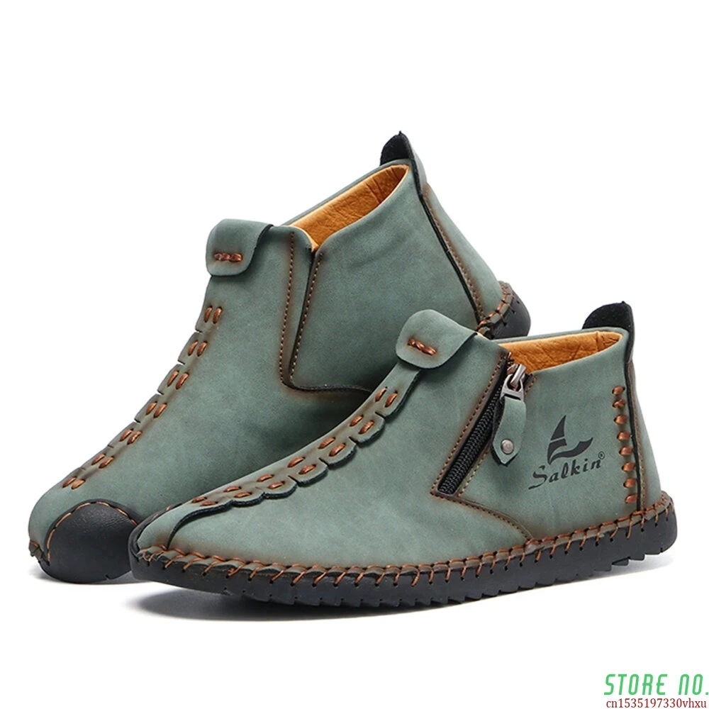 Hand-stitching Leather Boots Men Shoes Casual Slip On Patent Boots Work Retro Leather Ankle Botas Hot Sale Hombres Botas Autumn
Hand-stitching Leather Boots Men Shoes Casual Slip On Patent Boots Work Retro Leather Ankle Botas Hot Sale Hombres Botas Autumn