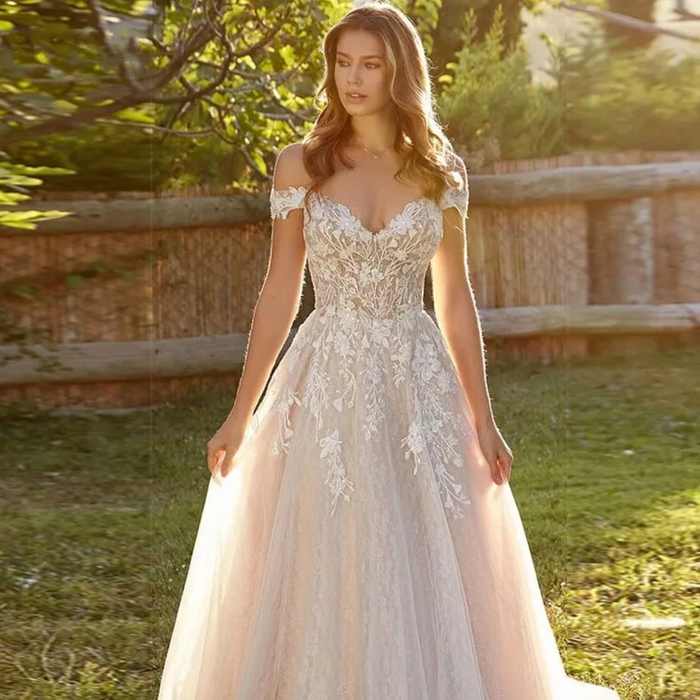 New Product Luxury Off Shoulder Strapless A Line Wedding Dress For Women 2024 Lace Sleeveless Modest Bride Gown Robe De Marié
New Product Luxury Off Shoulder Strapless A Line Wedding Dress For Women 2024 Lace Sleeveless Modest Bride Gown Robe De Marié