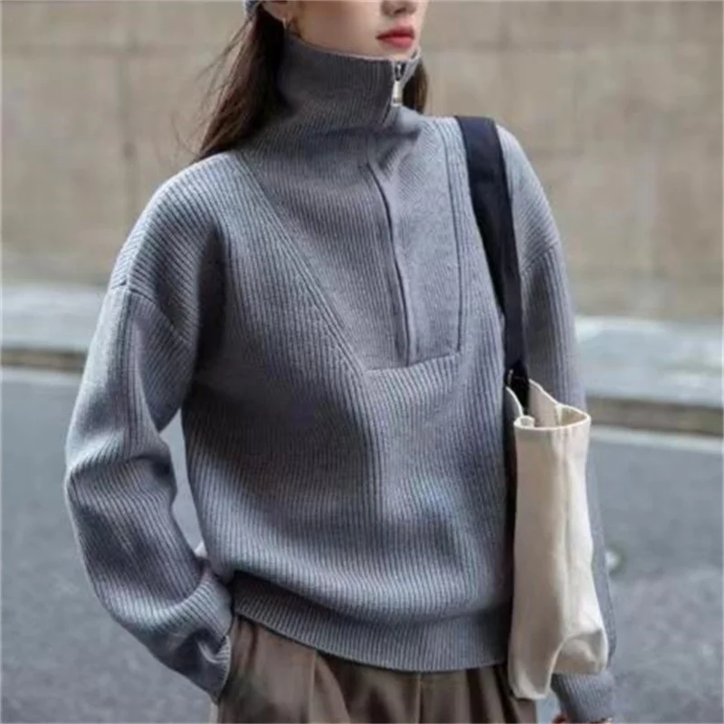 2023 WinterKnitted Sweater Turtleneck Fluffy Polar Fleece Zipper Pullover High Quality Winter Warm Streetwear Women's Top
2023 WinterKnitted Sweater Turtleneck Fluffy Polar Fleece Zipper Pullover High Quality Winter Warm Streetwear Women's Top