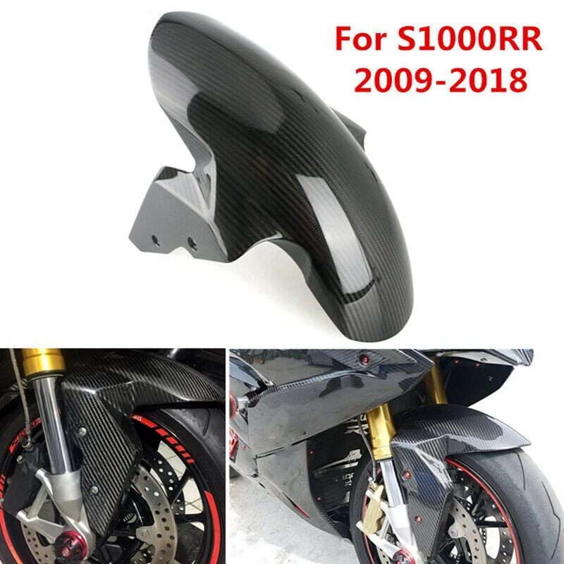 

For -BMW S1000RR 2009-16 17 2018 Carbon Fiber Front Fender Splash Mud Dust Guard Mudguard Hugger Motorcycle