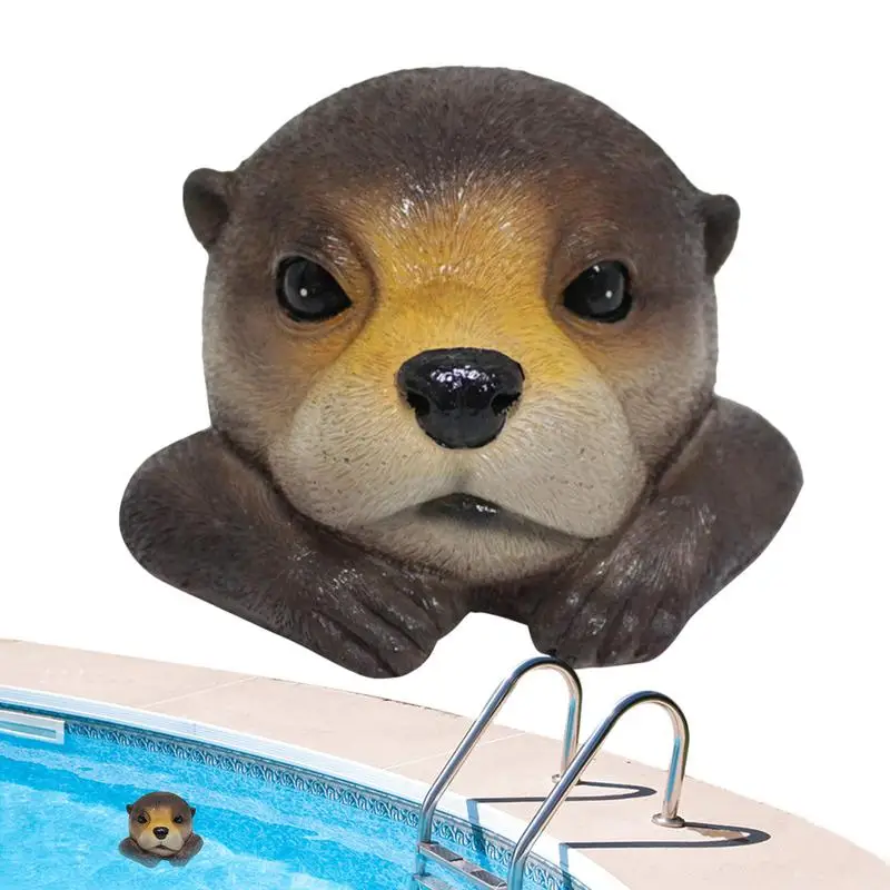 

Floating Otters For Pool Resin Otters Shape Floating Pool Decoration Weather Resistant Floating Statue Fish Pond Ornament For