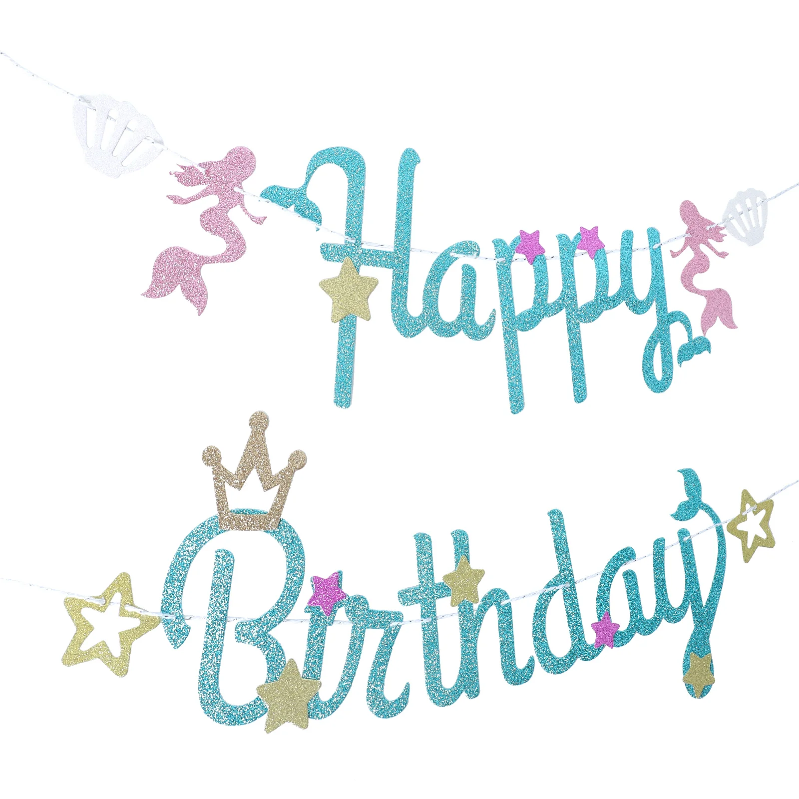 Birthday Flag Party Decorative Banner Decoration Ocean Themed Happy Mermaid Wall Ornament Glitter Kids Ornaments
Birthday Flag Party Decorative Banner Decoration Ocean Themed Happy Mermaid Wall Ornament Glitter Kids Ornaments