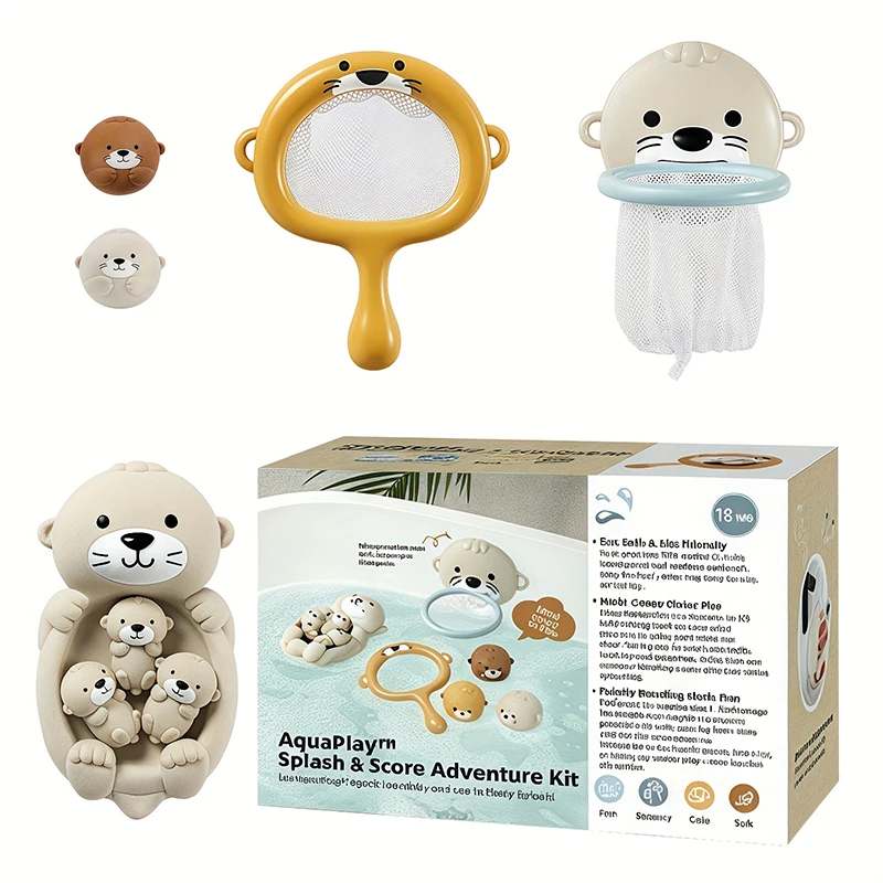 Lovely Otter Family Baby Bath Toy Silicone Bathroom Toys Parent-Child Otter Floating Water Toy Soft Squeeze Bathtub Toy for Baby Lovely Otter Family Baby Bath Toy Silicone Bathroom Toys Parent-Child Otter Floating Water Toy Soft Squeeze Bathtub Toy for Baby
