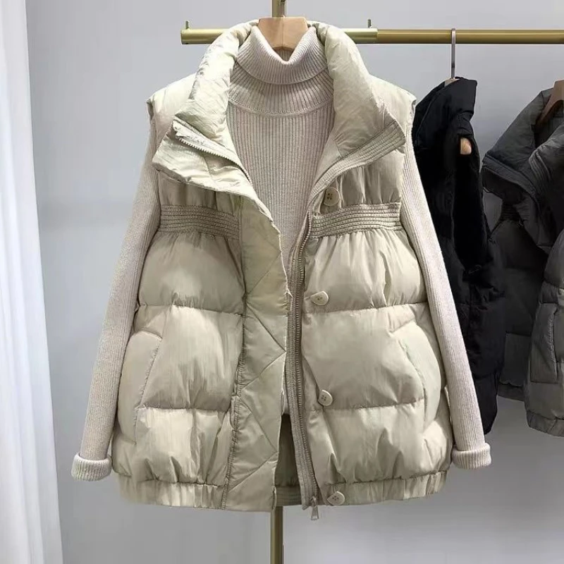 Warm Thicken White Duck Down Vest Coat Women Down Vest Jakcet Autumn Winter Ladies Stand Collar Sleeveless Oversize Waistcoat
Warm Thicken White Duck Down Vest Coat Women Down Vest Jakcet Autumn Winter Ladies Stand Collar Sleeveless Oversize Waistcoat